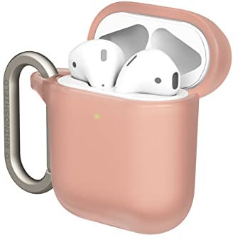 RHINOSHIELD Coque avec Mousqueton Compatible avec Apple [AirPods Séries 2/1] |Protection de qualité Militaire Contre Les Chocs,résistante aux Rayures,Chargement sans Fil -[Rose Poudré,Standard Set]
