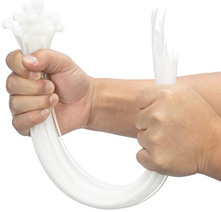 XINGO 100 Stück Kabelbinder Weiß, 400 mm x9 mm breit kabelbinder, Zugfestigkeit 80KG, UV Beständig Kabelbinder lang Set, Großer Kabelbinder für Kabelmanagement