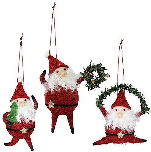 Tanzender Weihnachtsmann, Filz, 3 Stück
