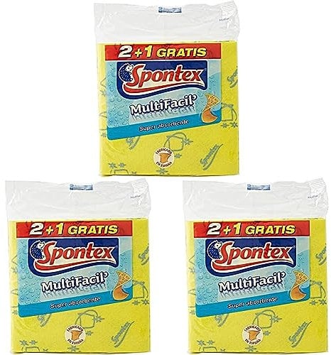 Spontex Bayeta Multifácil 2+1, Amarillo, 3 Unidad (Paquete de 3)