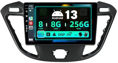 SXAUTO ¦ 8G+256G ¦ Android 12 IPS Car Stereo For Ford Tourneo Transit Custom (2013-2021) - Wireless CarPlay/Android Auto - LED Camera + MIC - 9 Inch 2 Din -DAB Steering Wheel Fast-boot 360-CAM AHD