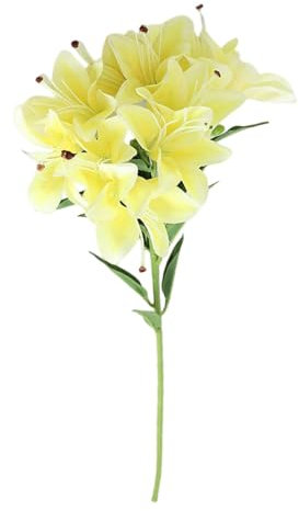 Smbcgdm Lily Bouquet Elegante Hochzeit Dekoration Künstliche Lilien Ornament Nicht Verwelken Gelb