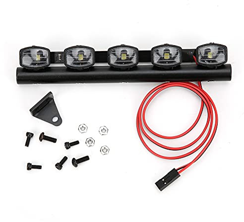 VGEBY RC Roof Light, RC Car Roof Light Bar Spotlights Fit for TRX4 90046 SCX10 Remote Control Car. (5 lights), VGEBYOCEWX7698F-12