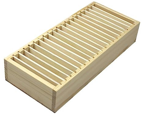 SHINEOFI Aufbewahrungsbox für Karten - Desktop Lagerregale aus Holz - Kartenhalter mit Fach - Ausgabekarte Box