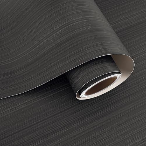 VaryPaper Papier Peint Effet Bois Foncé 40cmx200cm Film Adhesif pour Meuble Bois Rouleau Adhesif Decoratif Sticker Meuble Adhésif Plan de Travail Porte Vinyl Adhesif Armoire Escaliers