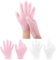 Gjinxi 2 Pairs Silicone Gloves for Dry Cracked Hands - Moisturizing Hand Care for Women, Spa Gel After Pedicure - Pink & White