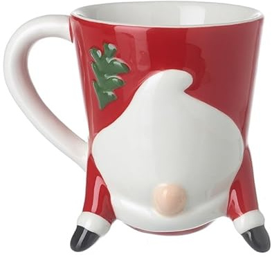 Heaven Sends Upside Down Santa Mug, Red and White, 11 cm, Ceramic