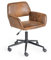 FurnitureR Bürostuhl, Vintage Wildleder höhenverstellbarer Schreibtischstuhl, 360° drehbare Räder, brauner Computerstuhl, Stahlrahmen,Home Office, Büro, Kastanienbraun, 55x56x75-85cm