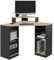 IDMarket - Bureau d'angle Harry Noir et façon hêtre Gain de Place Bureau Informatique avec rangements