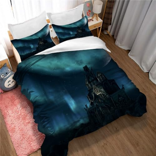 Ste-X Bettbezug-Set „Elder Scrolls V Skyrim“ Mit Passenden Kissenbezügen, 100% Baumwolle, Fadenzahl 120 Garantiert, Schutzbezug, Premium, Extra Weich (TESVS 03,135x200cm)