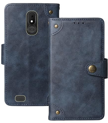 Anybird Azzurro Retro Pelle Case per BRONDI AMICO VERO 4G 5.7 Custodia Caso Premium Leather Cover Flip Guscio Protettiva Copertina Portafoglio Magnetico Anti Urto e Anti Graffi