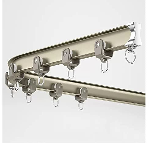 Sistema di binari per tende scorrevoli flessibili e pieghevoli, in alluminio resistente, per doccia, balcone, hotel, camper, finestra, montaggio a soffitto, argento