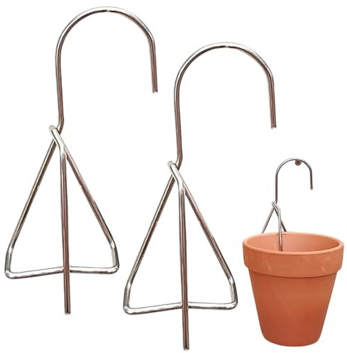 Clips para macetas, ganchos de pared para macetas de terracota, colgador de plantas de hierro | Acero inoxidable antioxidante para decoración de jardín para macetas de arcilla estándar con un grosor