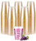 ZkateTrade 50 Stück Hartplastik Plastikbecher mit Goldglitter, 300ml Kunststoff Partybecher, Mehrweg Transparent Trinkbecher für Party, Hochzeiten, Geburtstag