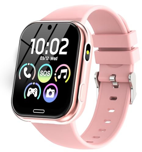 Montre Connectée Enfant - Smartwatch Téléphone Pour Fille Garçon avec Appel SOS, Réveil, 19 Jeux, Montre Intelligente Enfants de 4 à 12 Ans Cadeau avec Musique, Appareil Photo, Lampe Poche, Rose