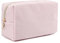 Small Pink Makeup Bag, Makeup Pouch for Handbag, Travel Cosmetic Bag Organiser with Metal Zippered Multifunctional Toiletry Bag for Brushes, Skincare - Style for Girls & Teens