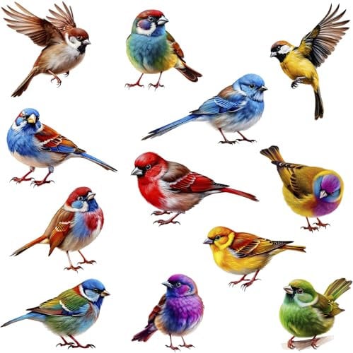 Vögel Wandtattoo Spatz Wandaufkleber Wandsticker Vinyl-Wandkunst für Schlafzimmer Wohnzimmer Kinderzimmer Flur Küche Fenster Deko Wanddeko