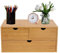 Bambus Schreibtisch Organizer, mit 3 Schubladen, Natürliches Material, Platzsparendes Aufbewahrungsbox für Büro Home Office, Deko Aufbewahrung Kosmetik Utensilien