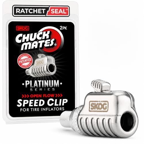 SKÖG Chuck Mates Platinum (1 Pack) Quick-Connect with Patented RatchetSeal Technology for Tire Inflators Open-Type