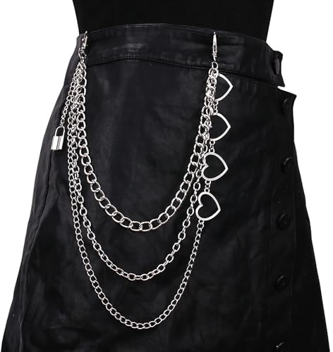 Milakoo Punk Hose Kette Jeans Link Hip Hop Gothic Chain Gürtel Multi Layer Hosen Kette Brieftasche Kette für Männer Frauen