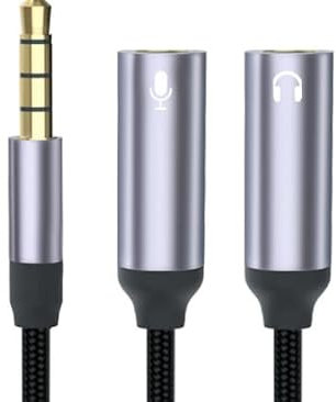 Sdoppiatore Cuffie Microfono 3,5mm, Adattatore Jack 3,5mm Maschio a 2 Femmine Y, Adattatore Audio Microfono Cuffie, Cavo Splitter Audio per PS4, Xbox One, Smartphone, Tablet, PC, iPod, Lettore MP3