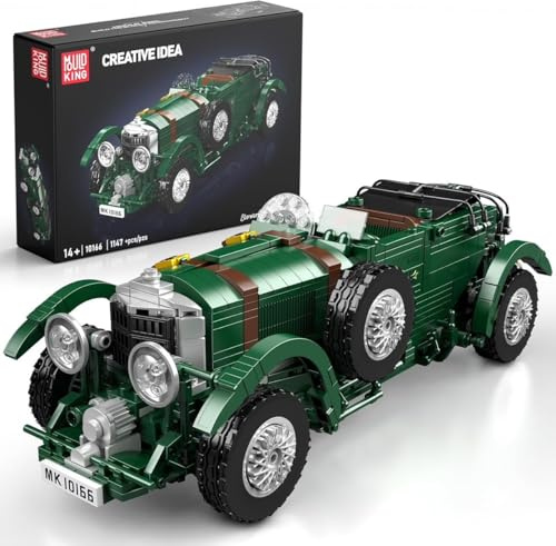 Mould King Vintage Model Car Building Set for Adults, 1147 Pieces | Classic model car with opening bonnet, detailed engine, spare wheels and display-ready proportions for collectors