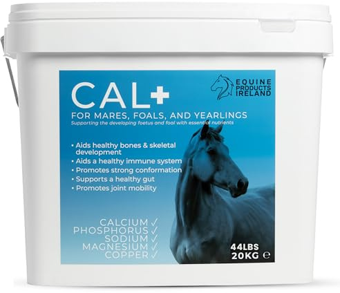 Equine Products Ireland – Cal+ – Calcium & Mineral Horse Supplements for Mares, Foals & Yearlings, Supports Bone Strength, Immune System & Skeletal Horse Feed Development – 10 kg (22 lbs)