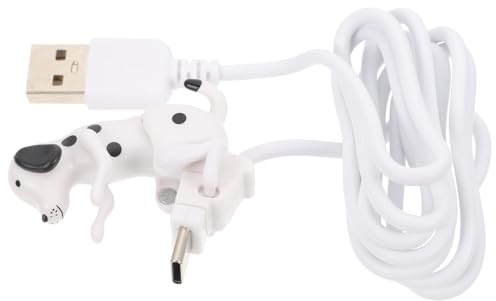 Warmhm Ladekabel Hund: Typ C Datenkabel USB Weiß mit Wackelndem Welpen Design Lustiges Auto Zubehör für Büro Schreibtisch Handy Laden Reise Geschenk für Kollegen
