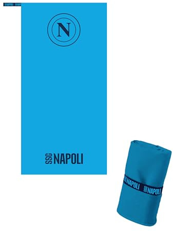 hermet Telo in Microfibra 80x160 cm Napoli – Asciugamano Ufficiale per Mare, Piscina, Palestra e Viaggio con Fascetta Elastica, Leggero e Asciugatura Rapida