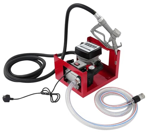 60L/min Electric Diesel Transfer Pump,230V 550W Fuel Transfer Pumps with Meter, Manual Nozzle & Rubber Hose,Oil Diesel Transfer Pump for Fuel Transfer from Barrel to Vehicle Tractor Truck