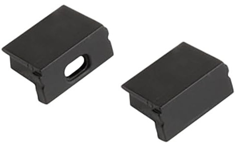 tktrading24 A15 LED Aluprofil Schwarz mit Abdeckung - Premium LED-Profil - 2x Endkappen