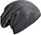 DonDon Mütze Damen Wintermütze Slouch Beanie gefüttert mit Strass Stern grau