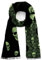 Landisun Damenschal, Herrenschal, Totenkopf-Schal, Unisex, weich, lang, elegant, klassische Quasten, Schwarz Grün, Einheitsgröße