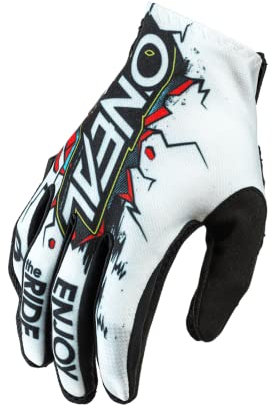 O'NEAL | Fahrrad- & Motocross-Handschuhe | MX MTB DH FR Downhill Freeride | Langlebige, Flexible Materialien, belüftete Handoberseite | Matrix Glove Villain | Unisex | Schwarz Weiß | Größe S