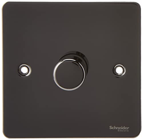 Schneider Electric GU6212CBN Interrupteur variateur 400 W/VA 1 poste 2 voies principal et LV Nickel noir