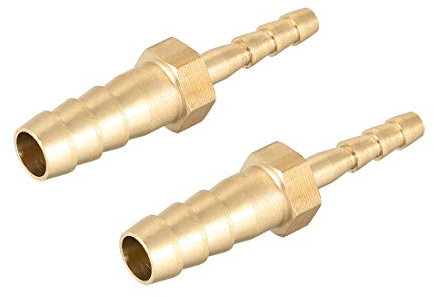 sourcing map Schlauch ID Messing Reduzierstück Widerhaken Schlauchanschluss Adapter 8mm x 4mm Widerhaken (2 Stück)