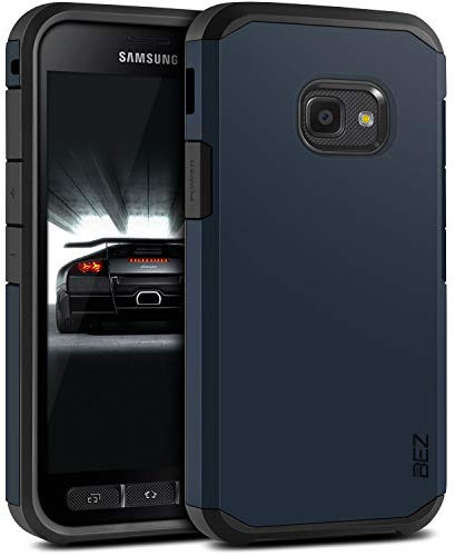 BEZ® Hülle für Xcover 4 Hülle, Xcover 4S Hülle, hülle Stoßfestes Kompatibel für Samsung Galaxy Xcover 4 / 4s, [Heavy Duty Serie] Outdoor Dual Layer Armor Case Schutzhülle Robuste - Dunkelblau