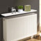 YORKING Radiator Shelf 90cm No Drilling MDF Wooden Floating Shelf with Modern Vertical Slats Cabinet Shelves Shelf for Offices Living Rooms Kitchens Radiator 36-Inch White