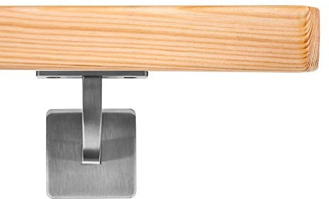 Handlauf Holzhandlauf VKT 42 x 42 mm Wandhandlauf Kiefer Halter eckig 200 cm 2 Halter