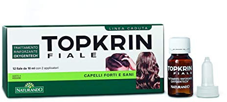 Naturando Srl Topkrin Viales 12 x 10 ml Bottles Useful Strengthening Treatment in Presence of Frágil and Débil Hair 120 g