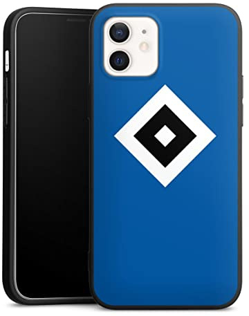 Premium Silikon Hülle kompatibel mit Apple iPhone 12 Handyhülle schwarz Case HSV Logo Hamburger SV
