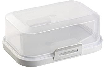Engelland 1 beurrier empilable de qualité supérieure avec fermeture - Boîte en plastique - Rangement parfait dans le réfrigérateur - Sans BPA - Multi-usages - Gris.