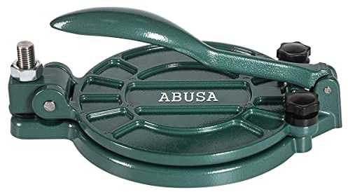 ABUSA Thickness Adjustable Tortilla Press 8 Inch Tortilla Maker Green - Roti, Dough Press, Dosa,Tawa,Tamale,Pizza,Pie,Patty (Extra Oil Paper or Patty Paper needed)