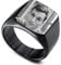 MunkiMix Personalisierter Edelstahl-Siegelring Personalisierter Schwarz-Weiß-Foto für Männer Frauen Paare Beste Freunde mit Ringgrößenverstellung (Schwarze Farbe Größe 70)