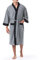Izod Herren Waffle Knit Kimono Robe Bademantel, Meliert, Grau, Einheitsgröße