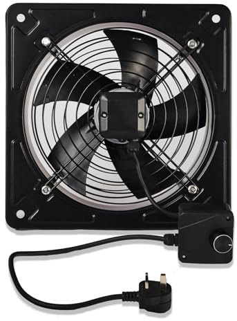 POWERSTAR ELECTRICALS New Metal Industrial Ventilation Extractor Axial Exhaust Commercial Air Blower Fan (18 Inches Speed Controller)