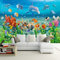 Tapete 3D Wandbild Unterwasserwelt Delfin Korallenriff Fototapete 3D Effekt Vliestapete Wohnzimmer Schlafzimmer Wanddeko