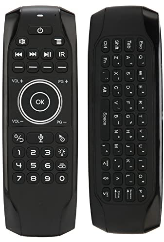 Air Mouse Remote con Teclado, Retroiluminación 2.4G Air Mouse Mini Teclado Inalámbrico Control Remoto de Voz para Proyector Android, TV Box, Computadora, Etc.(G7V Pro)
