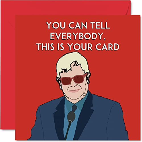 Lustige Elton John Geburtstagskarten für Frauen und Männer – Ihre Karte – Happy Birthday Karte für Vater, Mutter, Schwester, Bruder, Tochter, Sohn, Oma, Großvater, Tante, Onkel, 145 mm x 145 mm