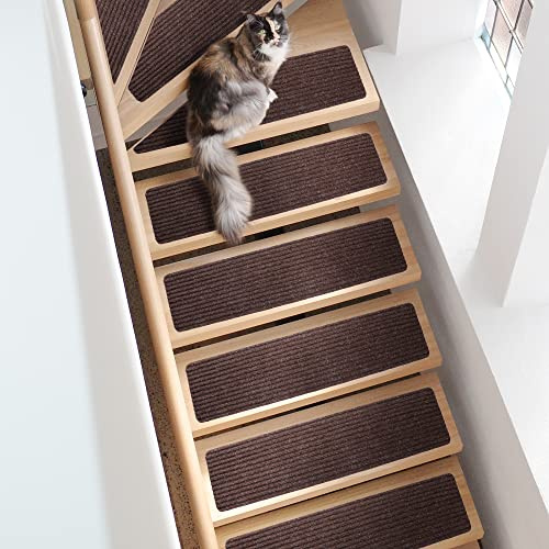 ValueMax Stair Treads for Wooden Steps, 8x30 20-Pack, Non-Slip Carpet Stair Runners, Safety Indoor Rugs for Kids, Elders, Pets. Polyester